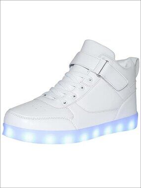 LED Light Up Sneakers PU Leather USB Rechargeable Party Club Shoes